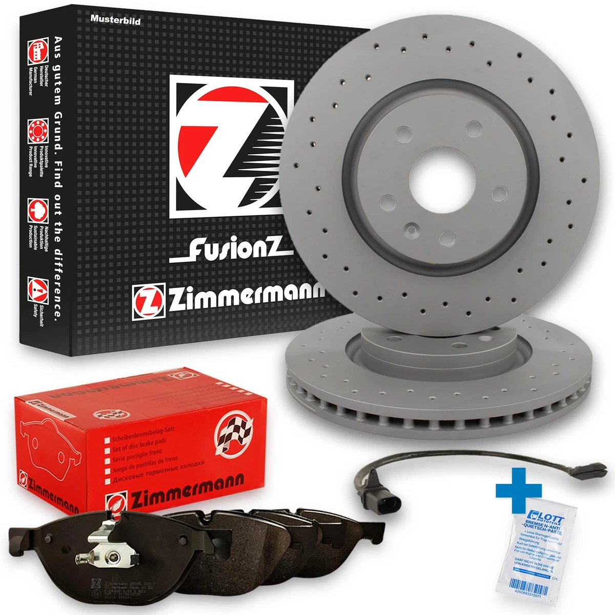 Гальмівні диски та колодки Zimmermann для VW PASSAT (3C2) 2.0 BlueTDI